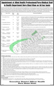 Health Department DG Khan Jobs