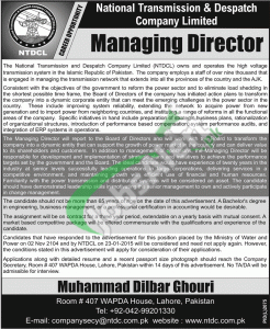 National Transmission & Despatch Company Ltd Lahore Jobs