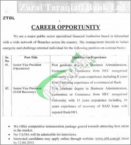 ZTBL Jobs