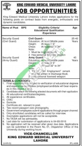 Jobs in King Edward Medical University Lahore