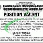 Jobs in PCSIR Karachi