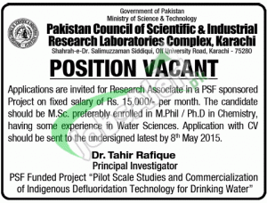 Jobs in PCSIR Karachi