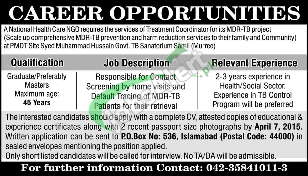 National Health Care NGO Islamabad Jobs