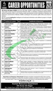 Govt of Pakistan Aik Hunar Aik Nagar AHAN Jobs