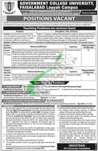 GC University Faisalabad Jobs