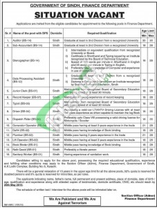 Jobs in Finance Department Sindh