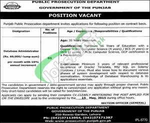 Public Prosecution Department Punjab Jobs