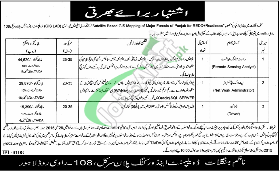 Jobs in Forest Department Punjab
