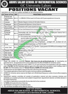 GCU Lahore Jobs