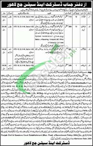 District & Session Court Lahore Jobs