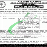 Jobs in Arid Agriculture University Rawalpindi