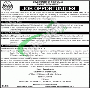 Energy Department Punjab Jobs