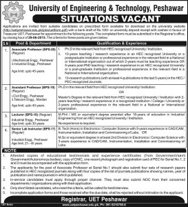 Jobs in UET Peshawar