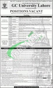 GCU Lahore Jobs