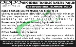 Oppo Mobile Jobs