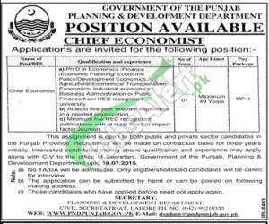 Planning & Development Department Punjab Jobs