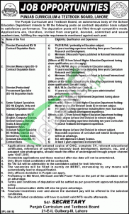 Punjab Textbook Board Lahore Jobs