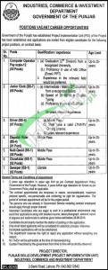 Industries Commerce & Investment Department Punjab Jobs