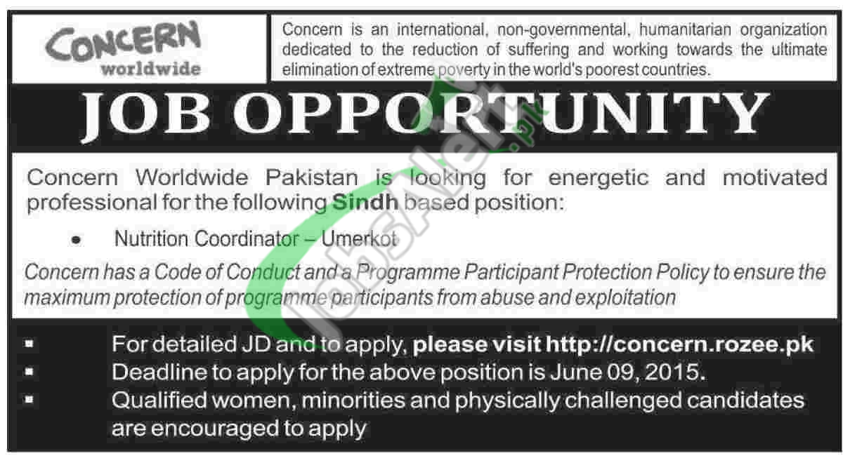 Concern Worldwide Pakistan Jobs