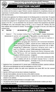 UET Peshawar Jobs