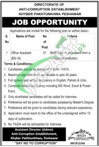 Anti Corruption Establishment KPK Jobs