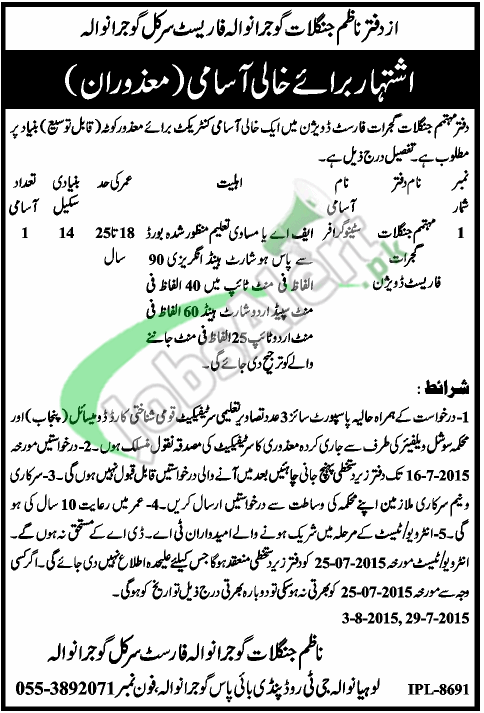 Jobs in forest department 2015