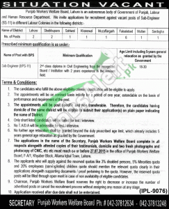 Punjab Workers Welfare Board Jobs