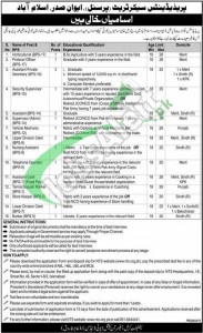 President Secretariat Islamabad Jobs