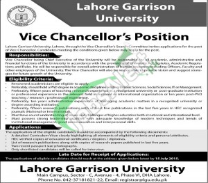 Lahore Garrison University Jobs