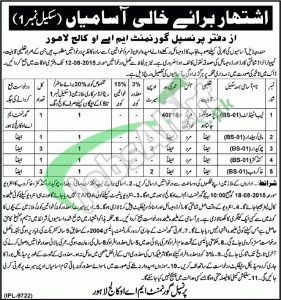 Govt MAO College Lahore Jobs