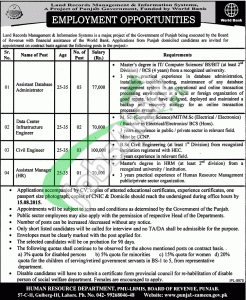 Jobs in Board of Revenue Punjab Lahore