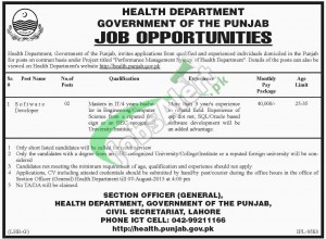 Jobs in Health Department Punjab
