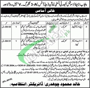 Punjab Employees Social Security Institution Jobs