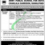 Jobs in Army Public School Rawalpindi