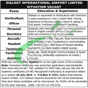 Jobs in Sialkot International Airport