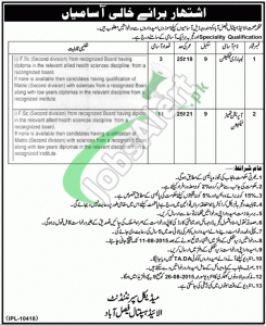 Allied Hospital Faisalabad Technician Jobs