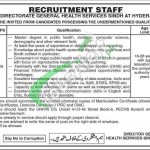 Directorate General Health Services Sindh Hyderabad Jobs