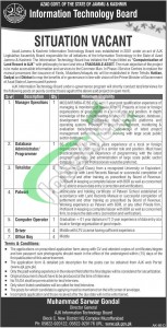 AJK Information Technology Board Jobs