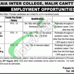 Fazaia Inter College Karachi Jobs