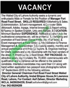 Walled City Lahore Jobs