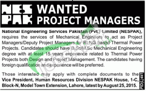 NESPAK Jobs Lahore