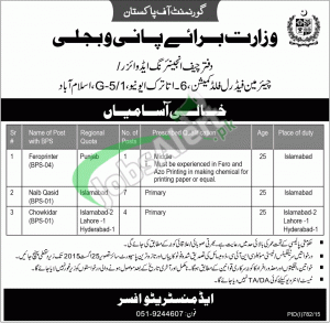 Ministry of Water & Power Jobs