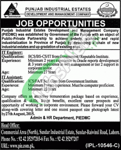 Punjab Industrial Estates Jobs