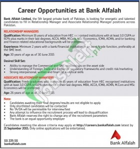 Bank Alfalah Jobs