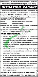 S&GAD Department Punjab Lahore Jobs