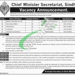 Chief Minister Secretariat Sindh Jobs