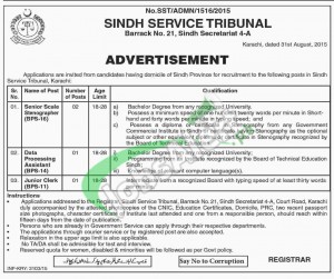 Sindh Service Tribunal Jobs