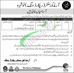 Armoured Corps Centre Nowshera Jobs