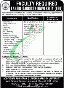 LGU Lahore Jobs