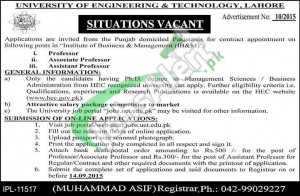 UET Lahore Jobs